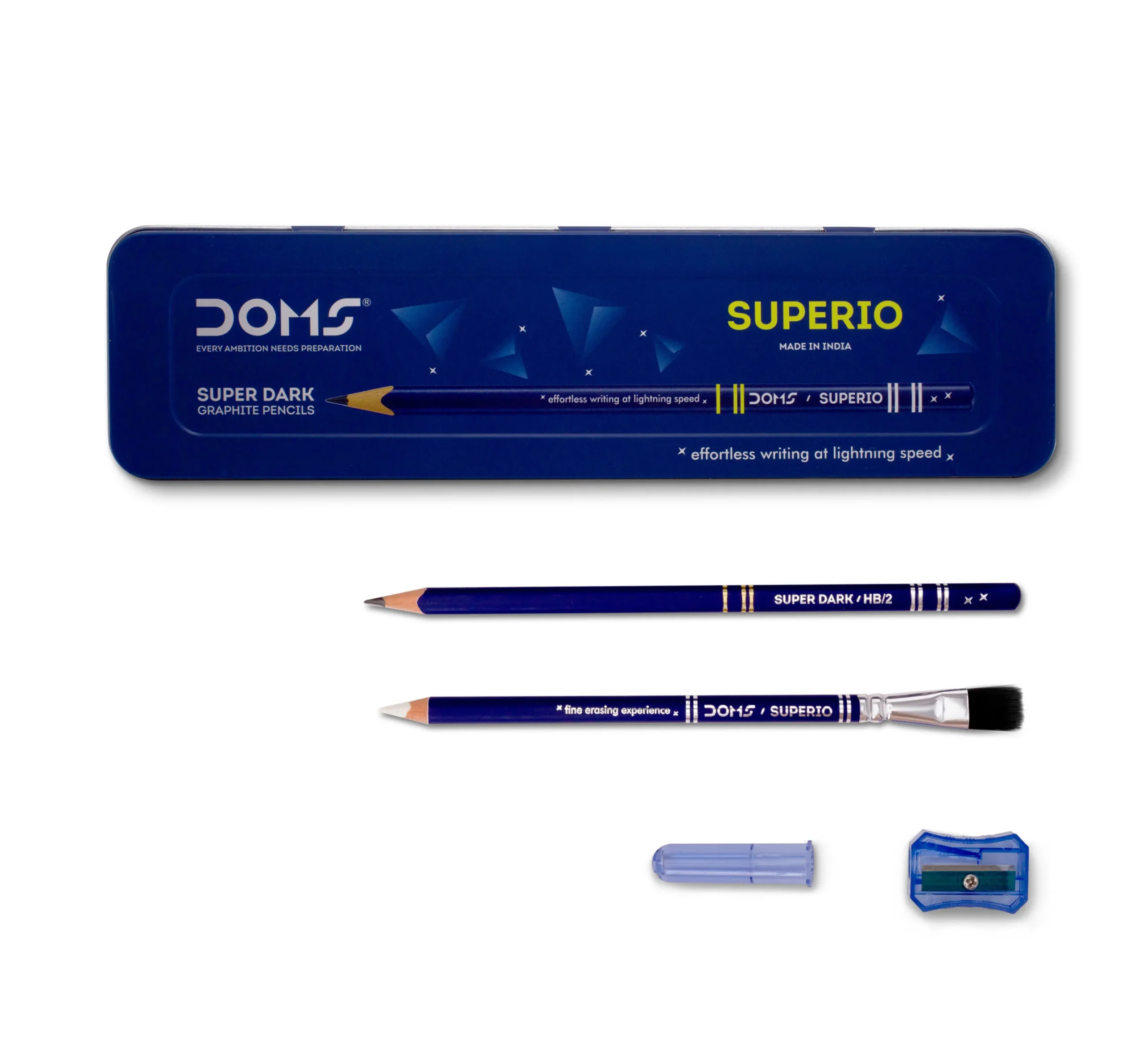 Doms Superio Extra Super Dark HB/2 Graphite Pencils  Triangular Body, Comfortable Grip – image 3