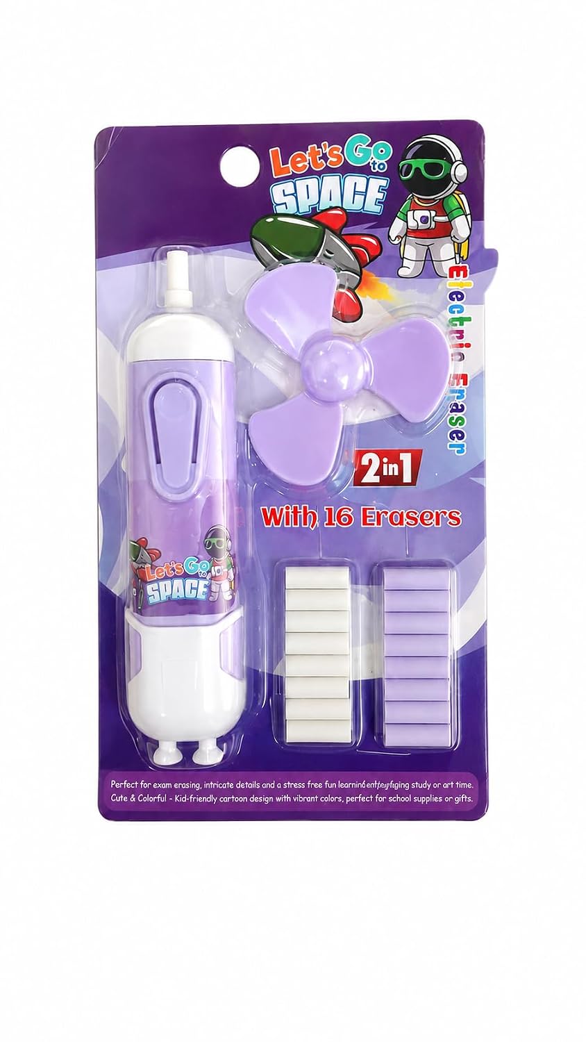 Electric Eraser & Fan 2-in-1 with Cell