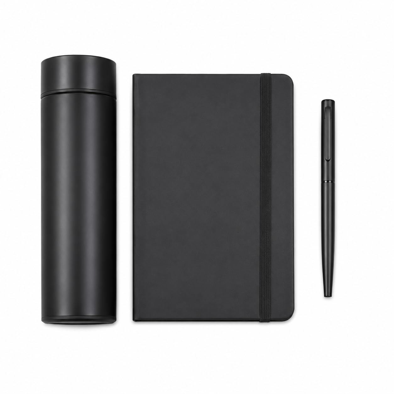 Premium Executive Gift Set with Vacuum Flask, Notebook, Metal Pen, Black, Stainless Steel, Gifting – image 2