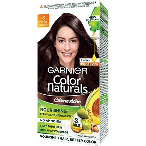 Garnier Naturals Hair Colour – 3 (Darkest Brown) – 30 ml – image 2