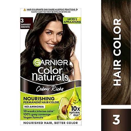 Garnier Naturals Hair Colour – 3 (Darkest Brown) – 30 ml