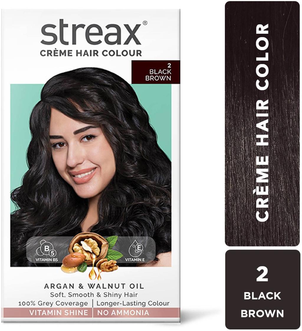 Streax Cream Hair Colour – 2 (Black Brown) – 50 ml