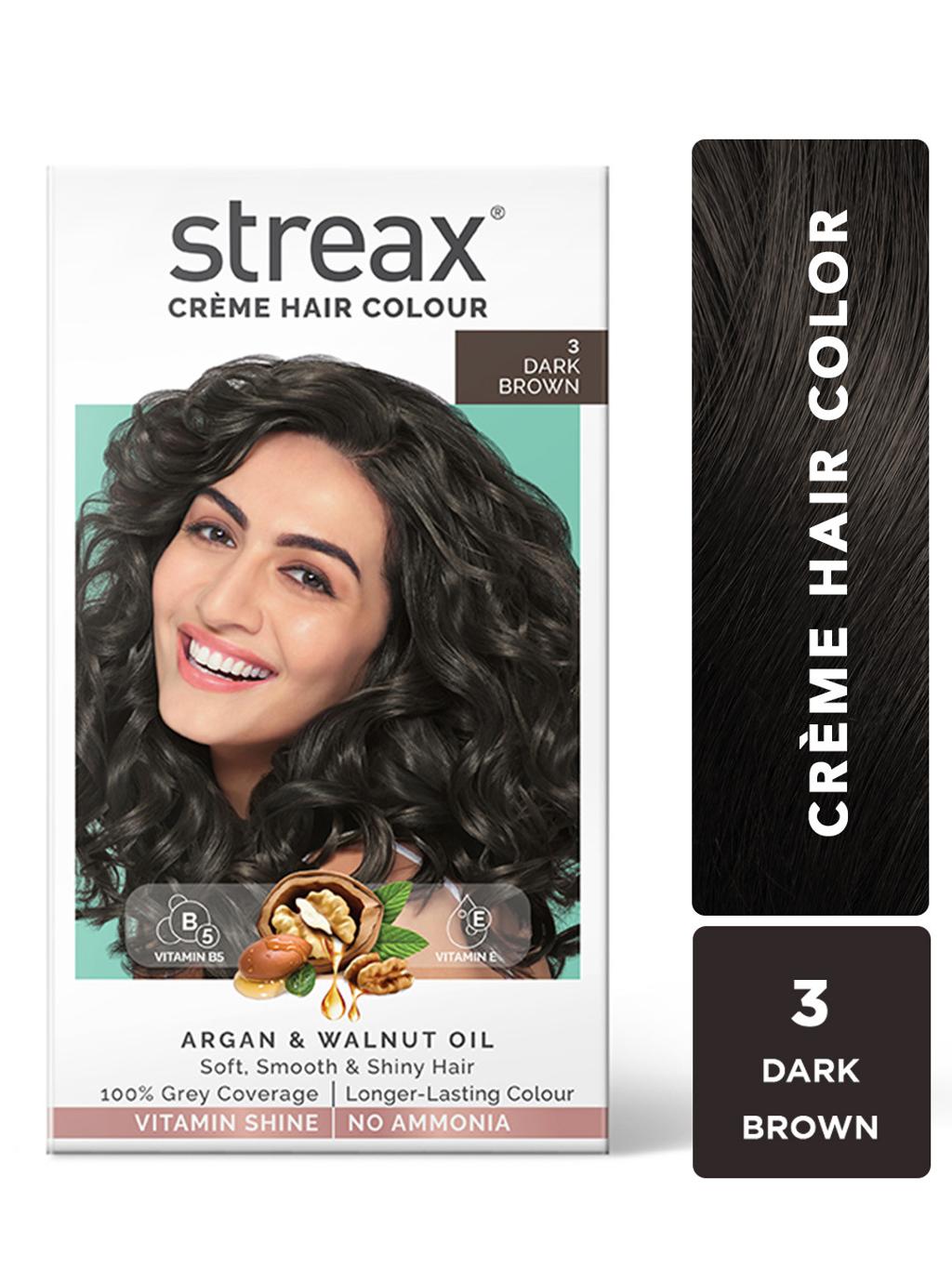 Streax Cream Hair Colour – 3 (Dark Brown) – 50 ml