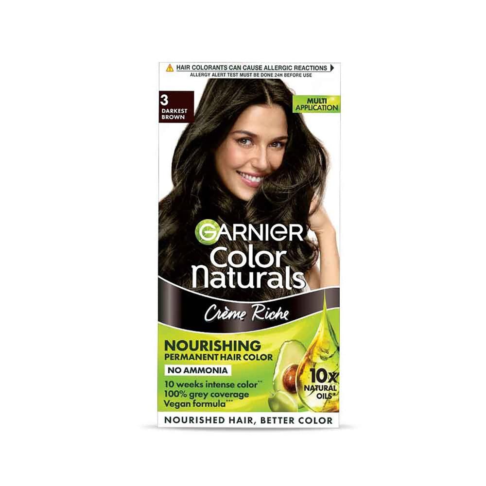 Garnier Color Naturals Hair Colour – 3 (Darkest Brown) – 60 ml – image 2