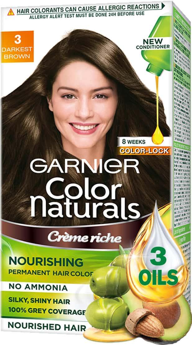 Garnier Color Naturals Hair Colour – 3 (Darkest Brown) – 60 ml – image 3
