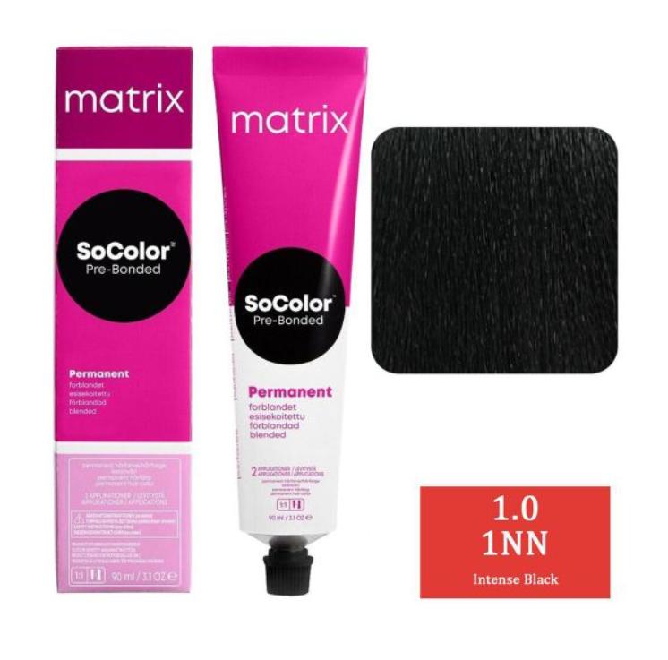 Matrix SoColor Pre-Bonded Permanent Hair Colour – 1 Intense Black – 90 g
