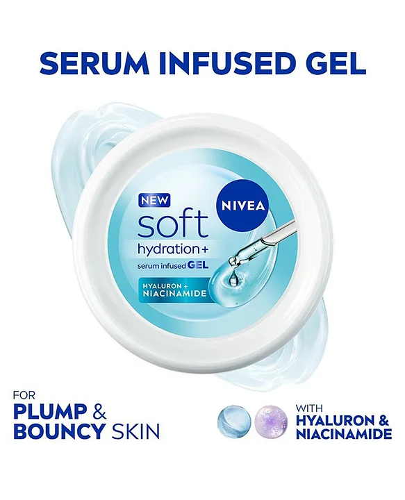 Nivea Soft Serum Infused Gel Moisturiser Hyaluronic Acid & Niacinamide - 100 ml