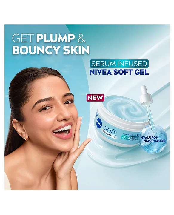 Nivea Soft Serum Infused Gel Moisturiser Hyaluronic Acid & Niacinamide - 100 ml – image 2