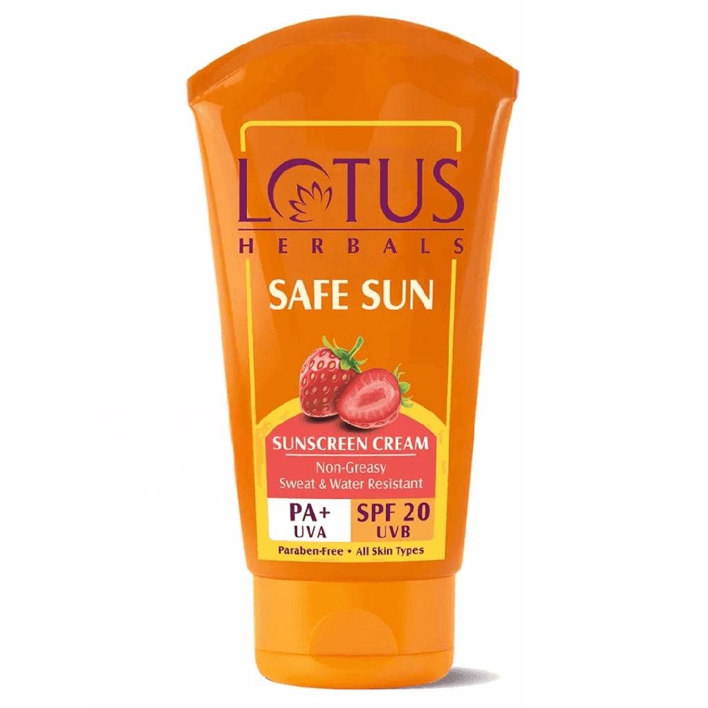Lotus Herbals Safe Sun Sunscreen Cream PA+ SPF 20 – 100 g – image 1