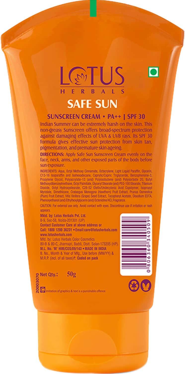 Lotus Herbals Safe Sun Sunscreen Cream SPF 30 PA++ – 50 g – image 3