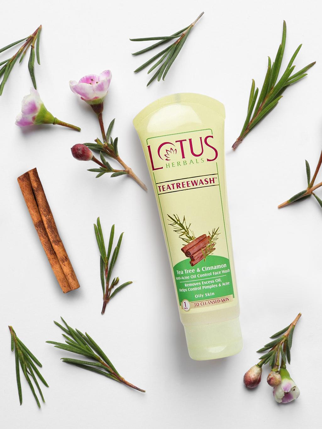 Lotus Herbals Teatreewash Tea Tree & Cinnamon Anti-Acne Oil Control Face Wash – 80 g – image 2