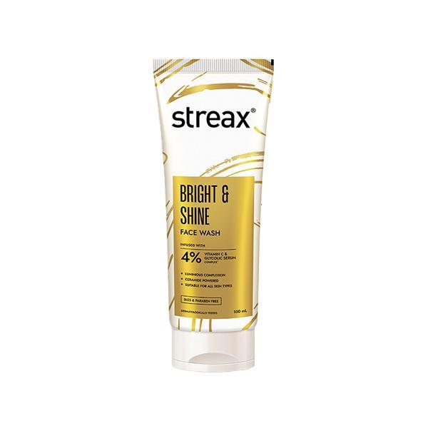 Streax Bright & Shine Face Wash with 4% Vitamin C & Glycolic Serum Complex – 50 ml