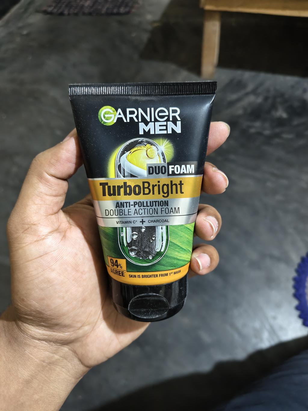Garnier Men Turbo Bright Anti-Pollution Double Action Foam Face Wash – 50 g – image 2