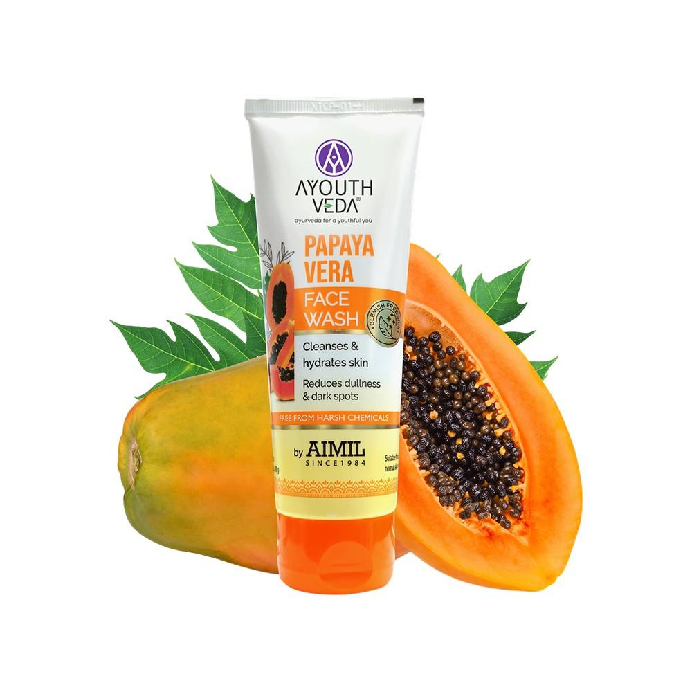 Ayouthveda Papaya Vera Face Wash – 100 g – image 2