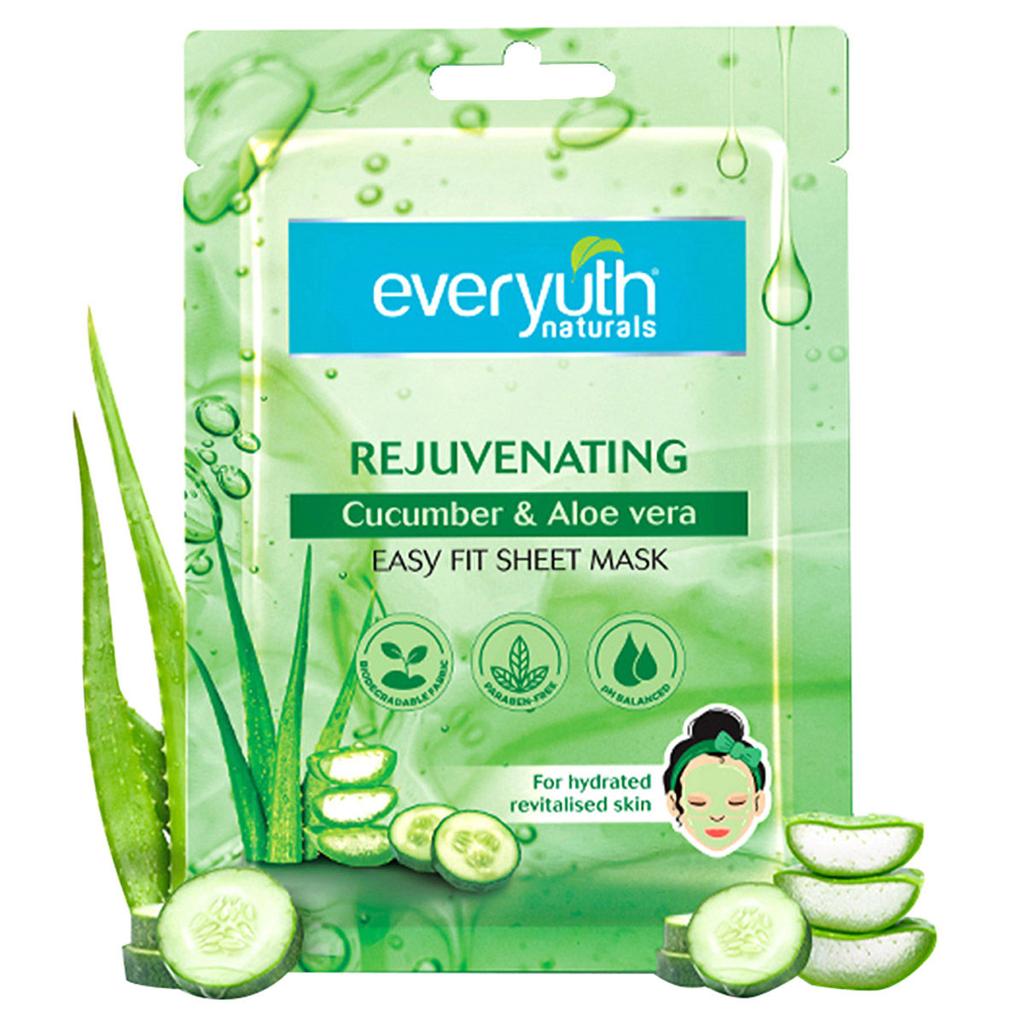 Everyuth Naturals Rejuvenating Cucumber & Aloe Vera Easy Fit Sheet Face Mask – 25 ml – image 2