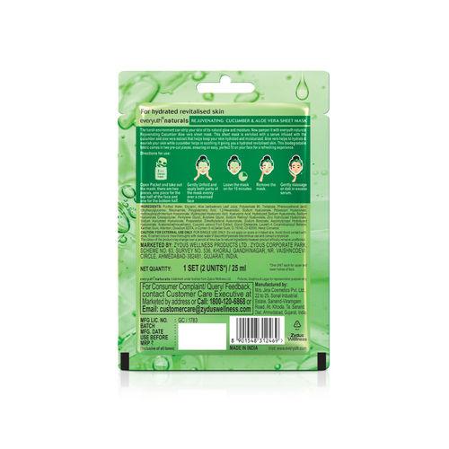Everyuth Naturals Rejuvenating Cucumber & Aloe Vera Easy Fit Sheet Face Mask – 25 ml – image 3