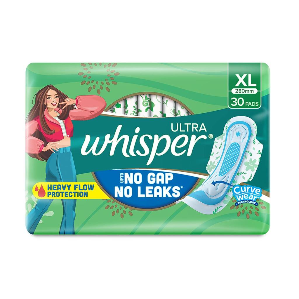 Whisper Ultra No Gap No Leaks XL – 30 Pads