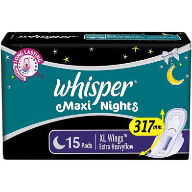 Whisper Maxi Night XL+ – 15 Pads