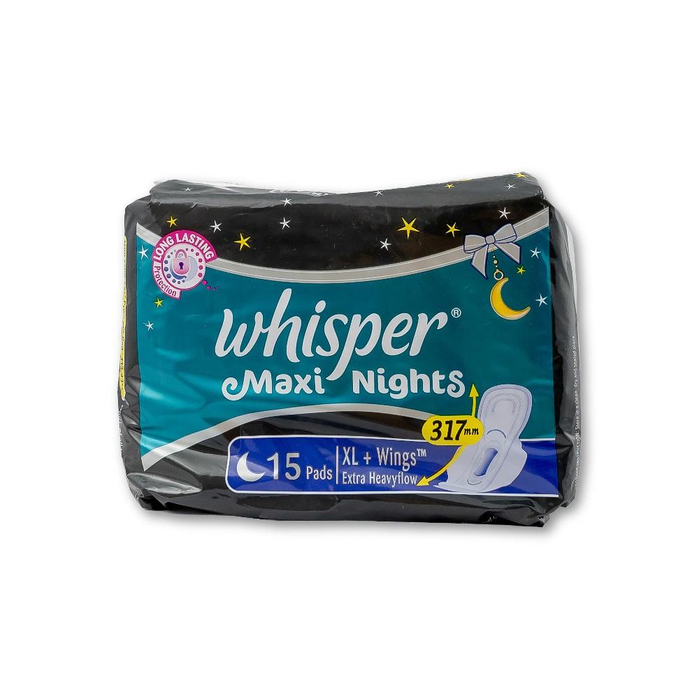 Whisper Maxi Night XL+ – 15 Pads – image 3