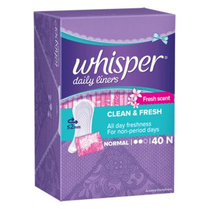 Whisper Daily Liner Clean & Fresh – 40 Liners