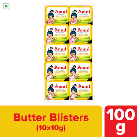 Amul Pasturised Butter Chiplet, 100 g (10 pcs)