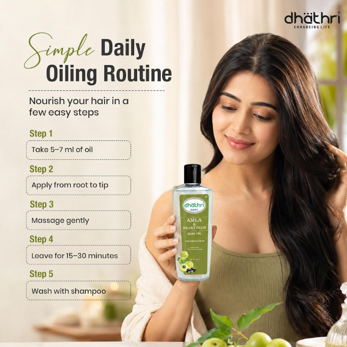 Dhathri Amla & Heart Seed Hair Oil  – image 4