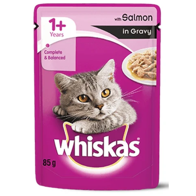 Cat Wet Food - Whiskas Salmon Adult Cat Wet Food (85g)