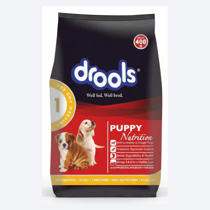 Dog Dry Food (Puppy) - Drools Chicken and Egg Flavour Puppy Dry Food 400g
