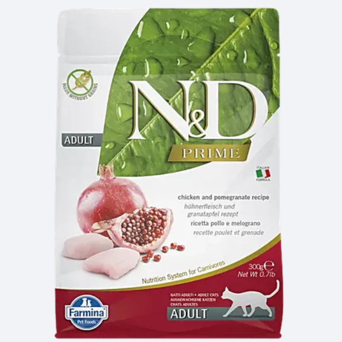 Cat Dry Food - N&D Prime Chicken & Pomegranate Adult Cat Dry Food 300g