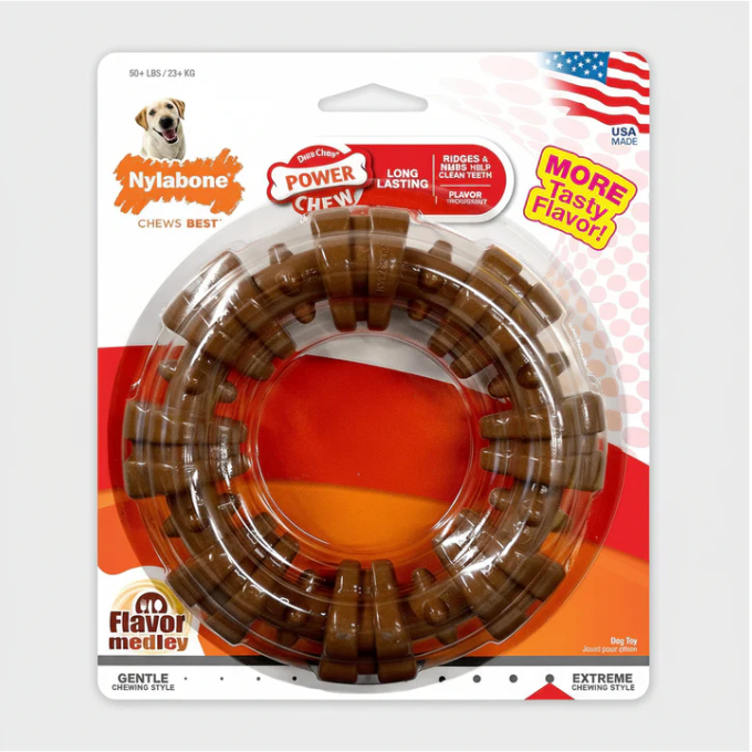 Dogs Toys - Nylabone Power Chew Textured Ring Bone