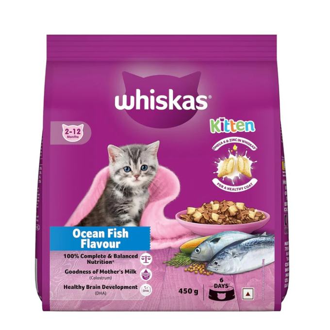 Cat Dry Food - Whiskas Ocean Fish Junior Cat Dry Food 450g