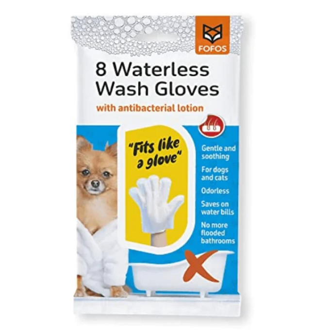 Gloves for Dogs and Cats - Fofos Waterless Wash Gloves for Dogs and Cats