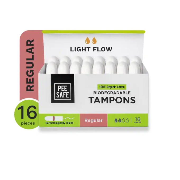 Pee Safe Regular Tampons for Light Flow 