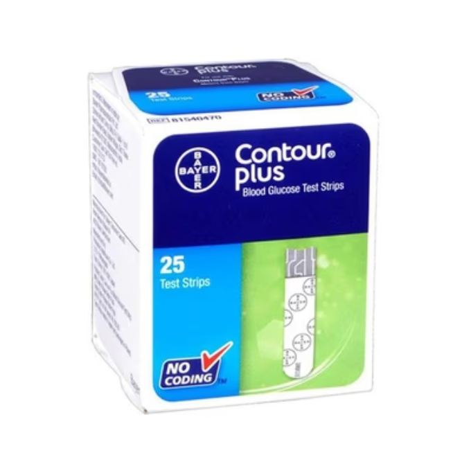 Contour Plus Blood Glucose Test Strip 25's(BAYER)