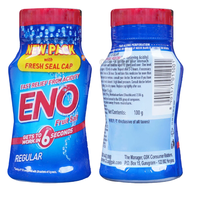 Eno Powder | Provides Fast Relief from Acidity | Flavour Regular 100g