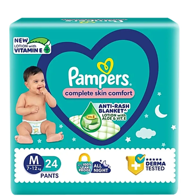  Pampers Complete Skin Comfort Diaper Pants Medium, 24 Count – image 1