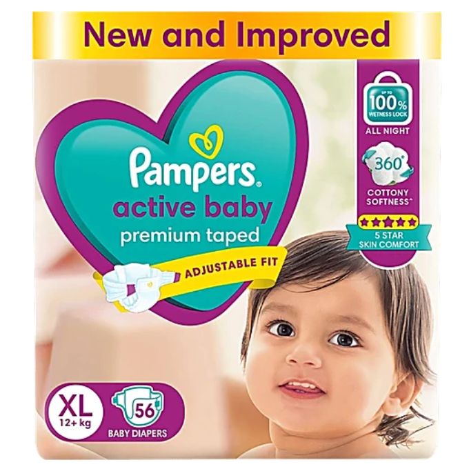 Pampers Active Baby Baby Diaper - Pants, xL, 12+ kg, 56 pcs Pouch