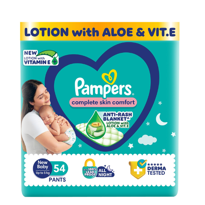  Pampers Complete Skin Comfort Pants,NB ( 54 )