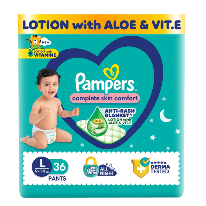  Pampers Complete Skin Comfort Pants, (L) 36 pcs