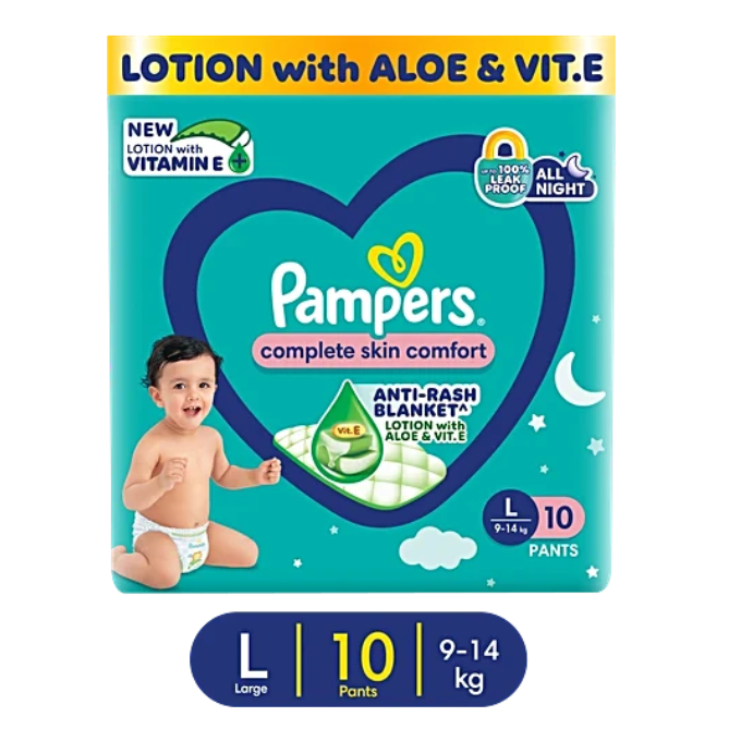 Pampers Complete Skin Comfort Diaper Pants - L, 10 pcs