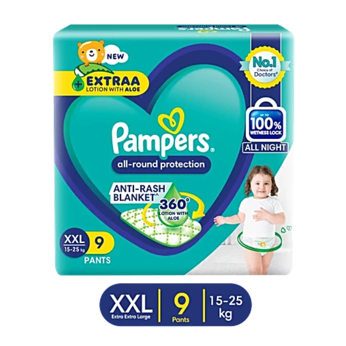 Pampers Complete Skin Comfort Diaper Pants - XXL, 15-25 kg, 9 pcs