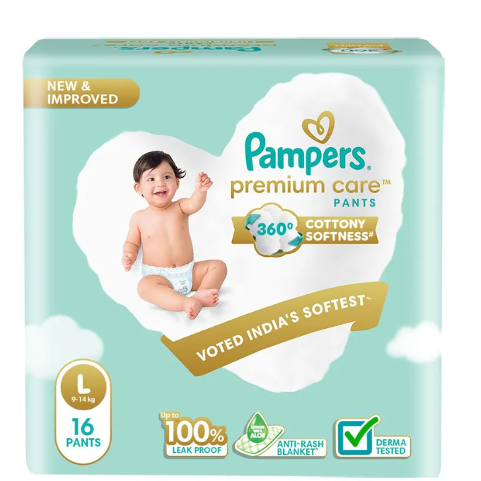 Pampers Premium Care Diaper Pants Large, 16 Count