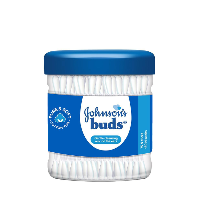  Johnson's Johnson Buds Gentle, 150 Swabs (White, 75 Count) – image 1