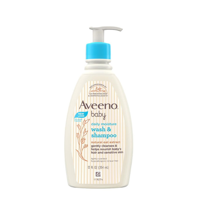 Aveeno Baby Daily Moisture Wash and Shampoo (354ml)