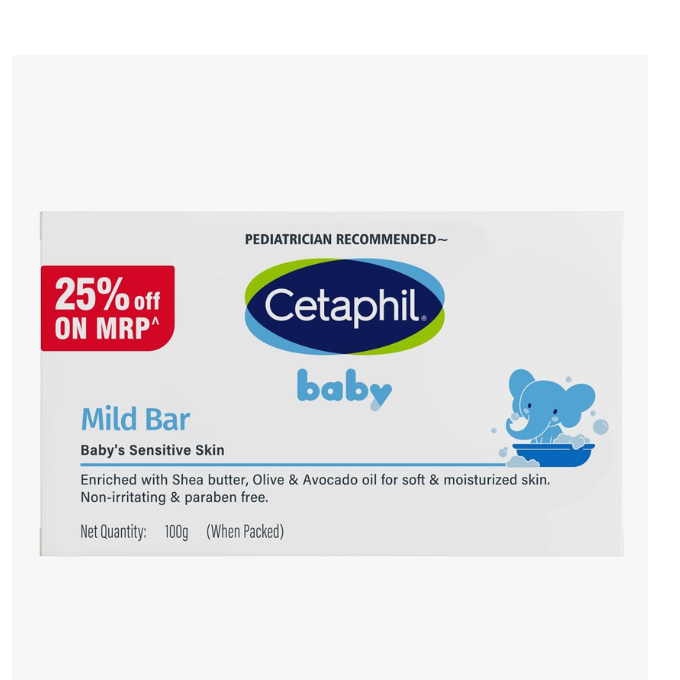 Cetaphil Baby Mild Cleansing Bar for Newborns & Babies 100 gm
