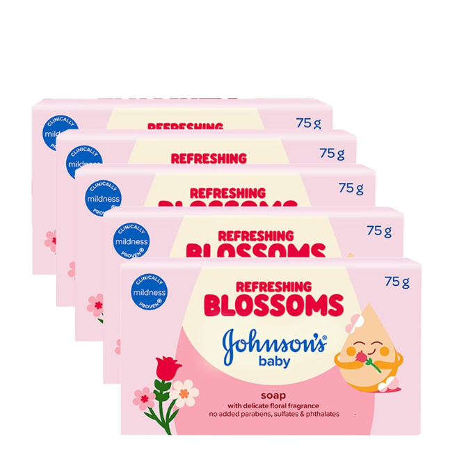 Johnson's Baby Refreshing Blossoms Soap 75g (Pack of 5) 