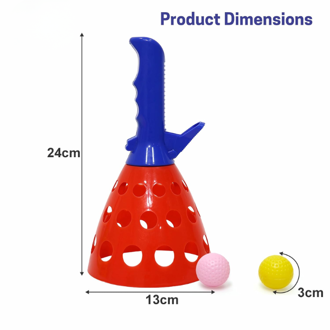 Toys - Plastic Click & Catch Single Ball Launcher Game Kids & Adults, 