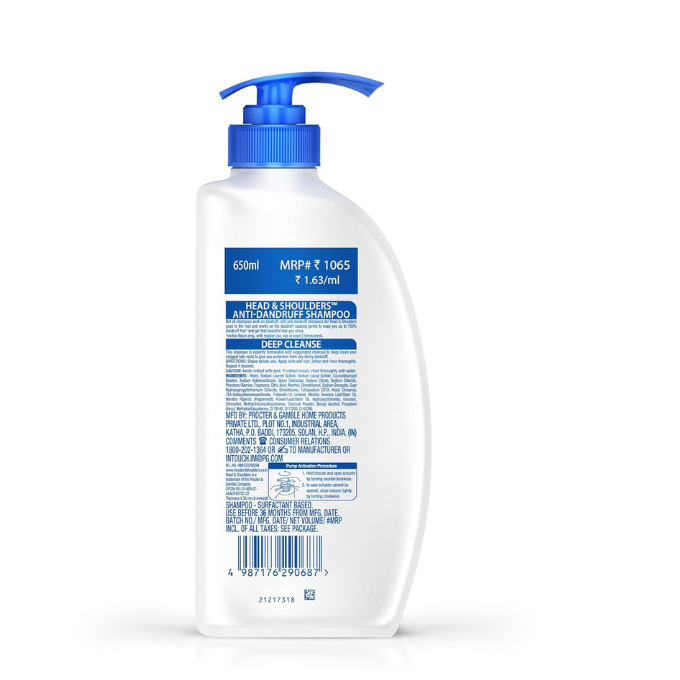 Head & Shoulders Deep Cleanse Anti-Dandruff Shampoo, Active Charcoal  – image 5