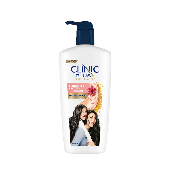 Clinic Plus Strength & Smooth Shampoo, Fenugreek Protein + Hibiscus