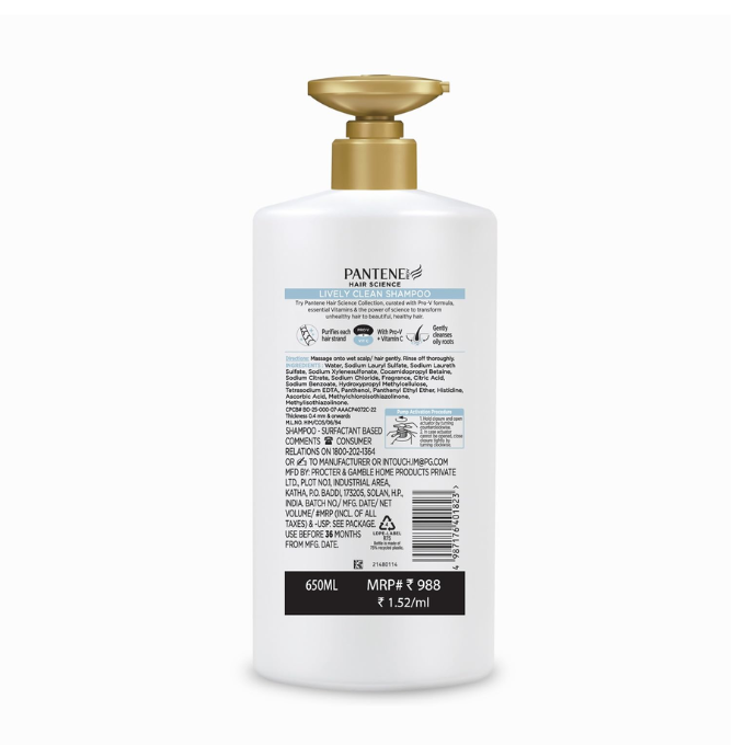 Pantene Advanced Hair Care Solution Lively Clean Shampoo,  – image 2